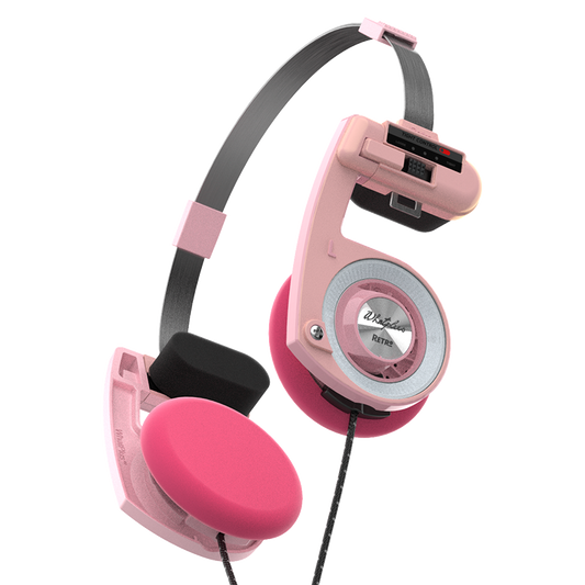 WhatPlus Retro headphones-Cherry blossom powder 樱花粉